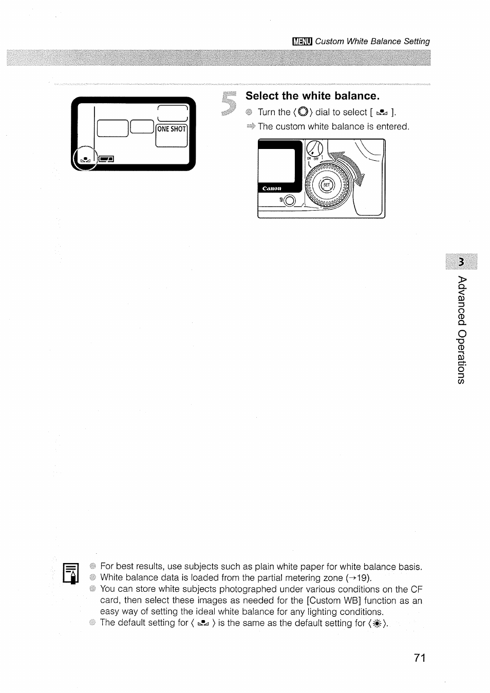 Select the white balance | Canon EOS D30 User Manual | Page 71 / 151