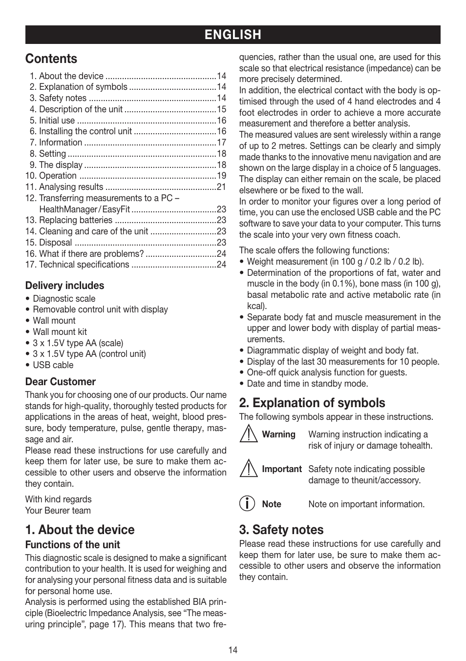 Beurer BF 100 User Manual | Page 14 / 100