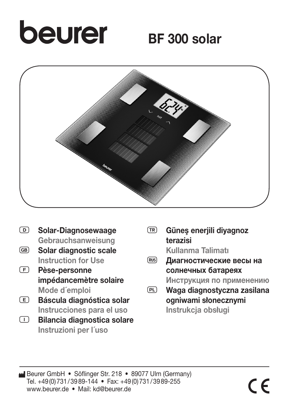 Beurer BF 300 User Manual | 44 pages