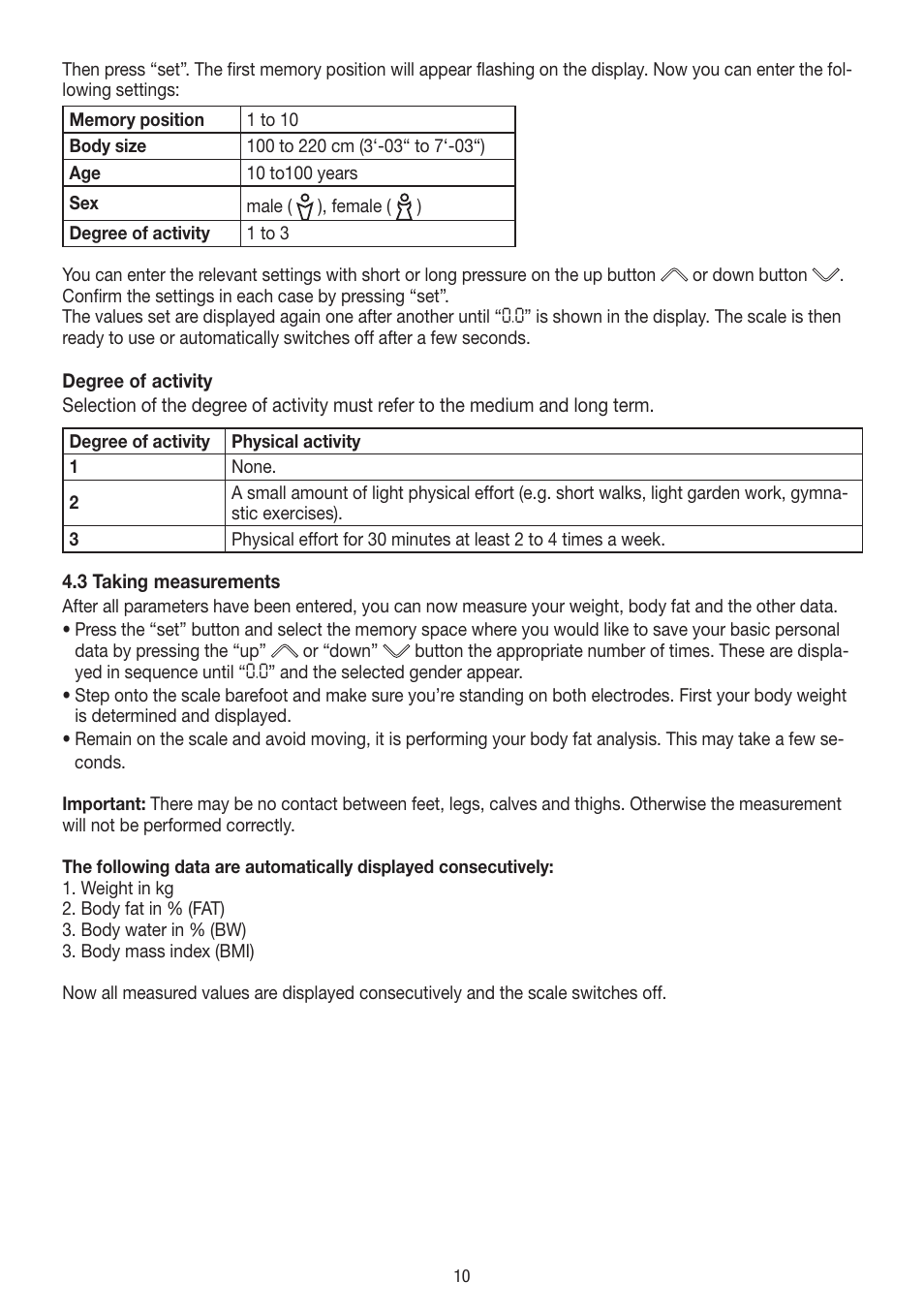 Beurer BF 300 User Manual | Page 10 / 44