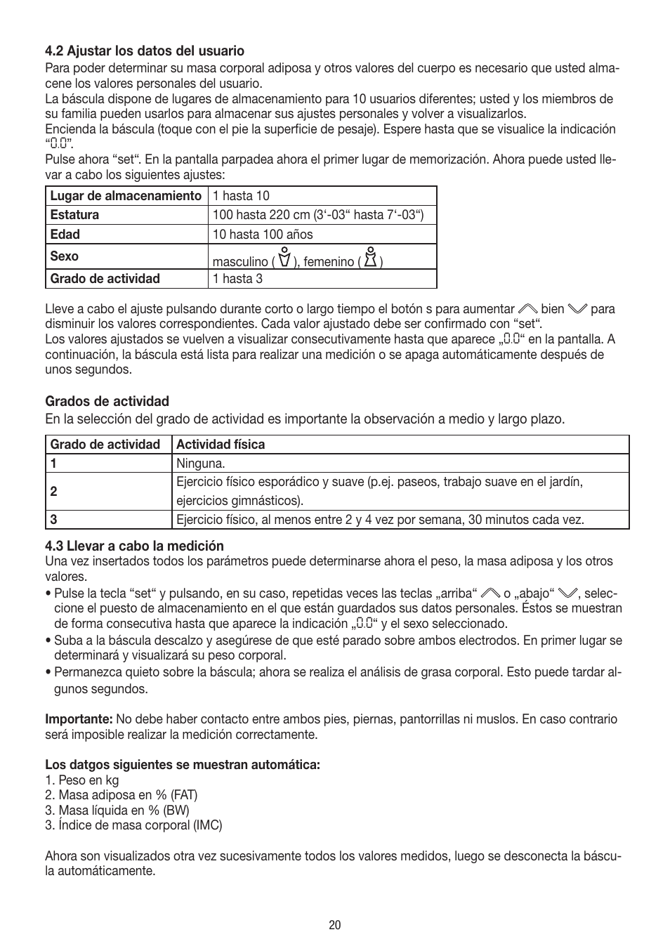 Beurer BF 300 User Manual | Page 20 / 44