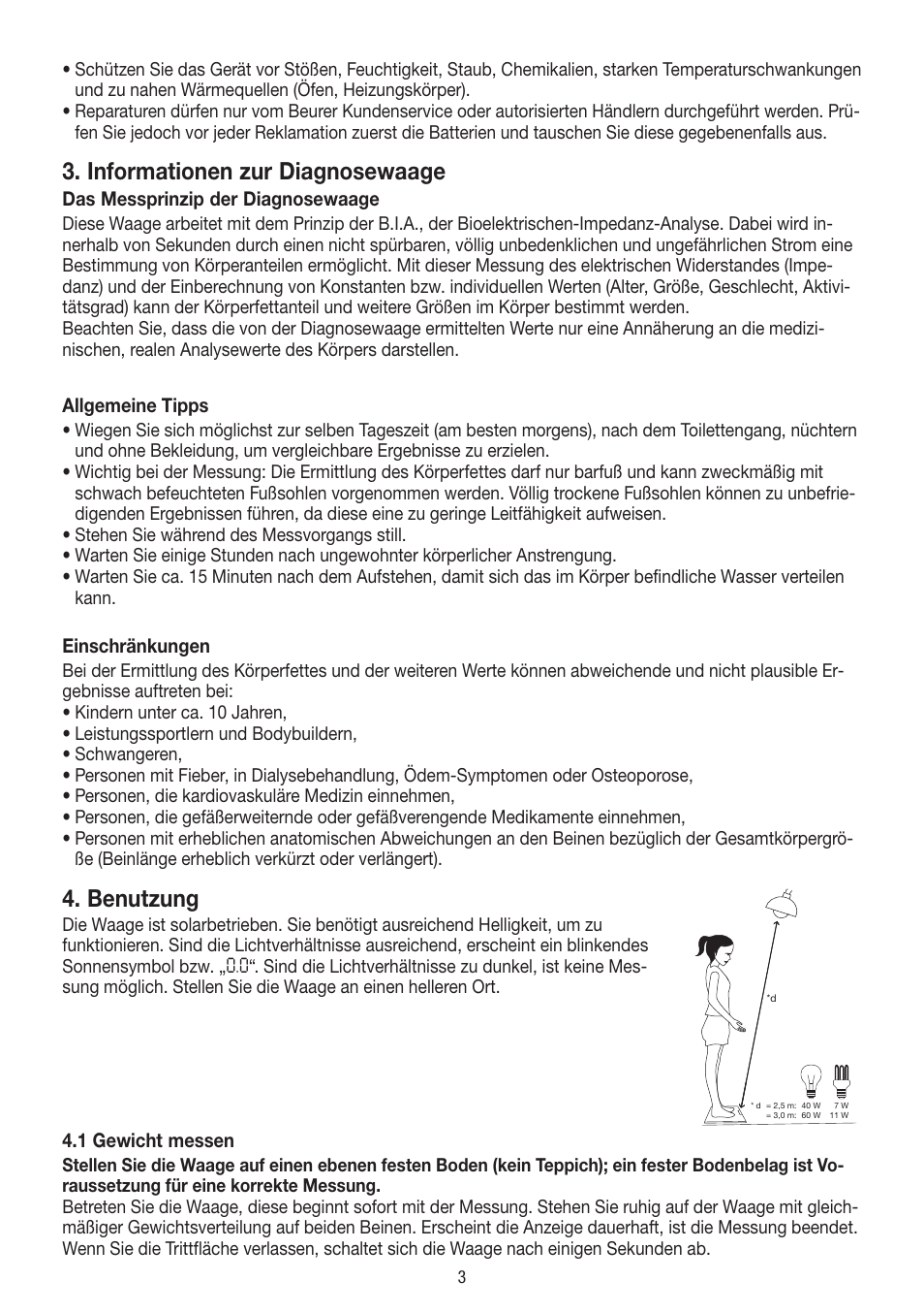 Informationen zur diagnosewaage, Benutzung | Beurer BF 300 User Manual | Page 3 / 44