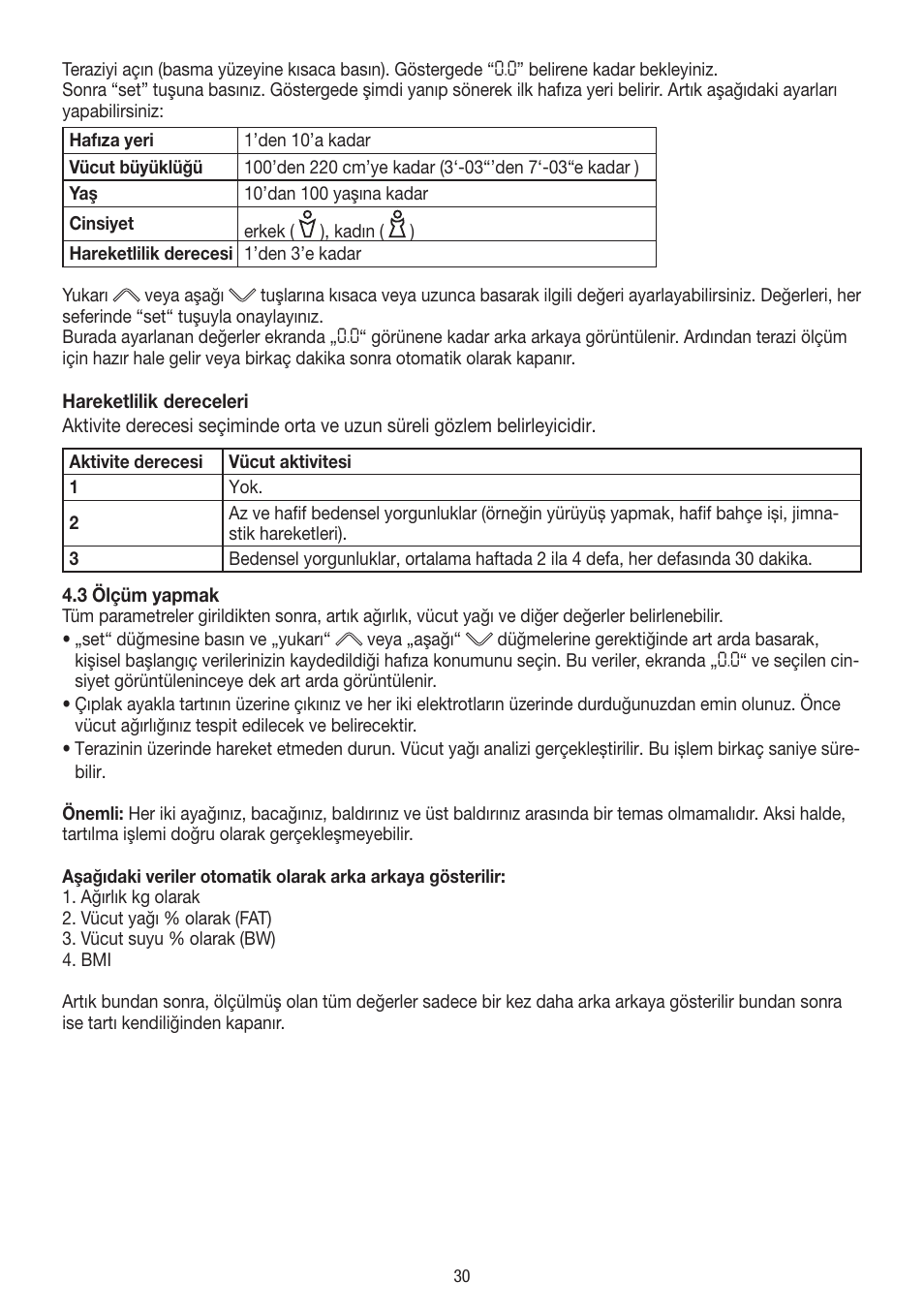 Beurer BF 300 User Manual | Page 30 / 44