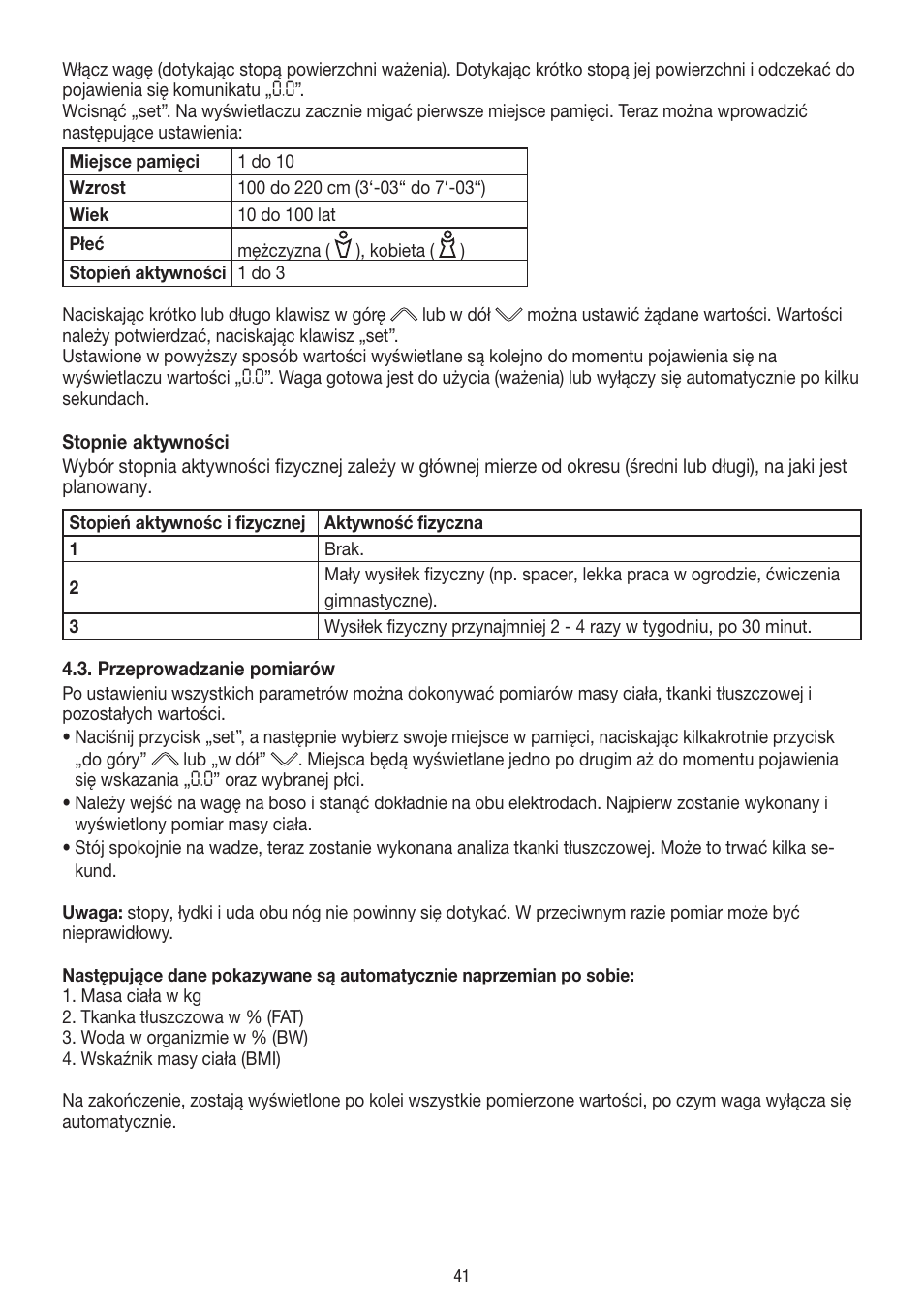 Beurer BF 300 User Manual | Page 41 / 44