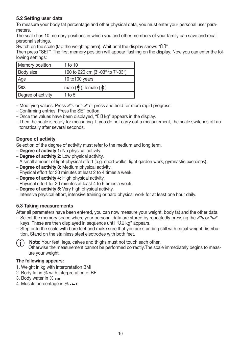 Beurer BF 400 User Manual | Page 10 / 52