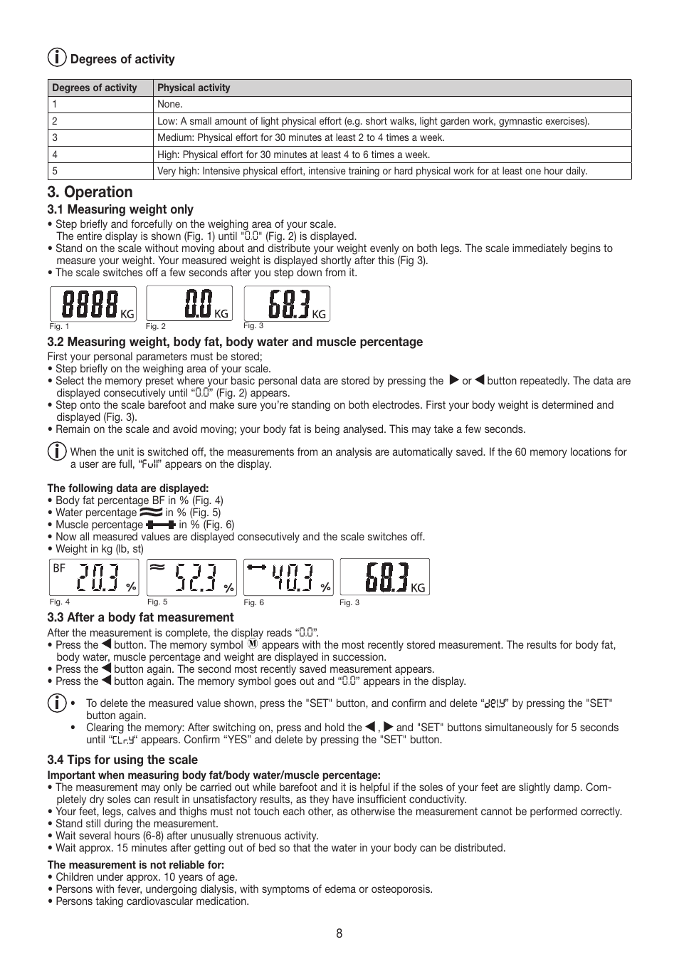 Operation | Beurer BF 480 User Manual | Page 8 / 32