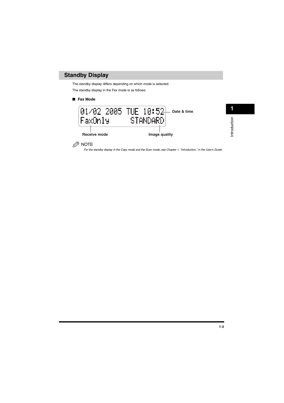 Standby display, Standby display -3, 1standby display | Canon MF5770 User Manual | Page 10 / 68