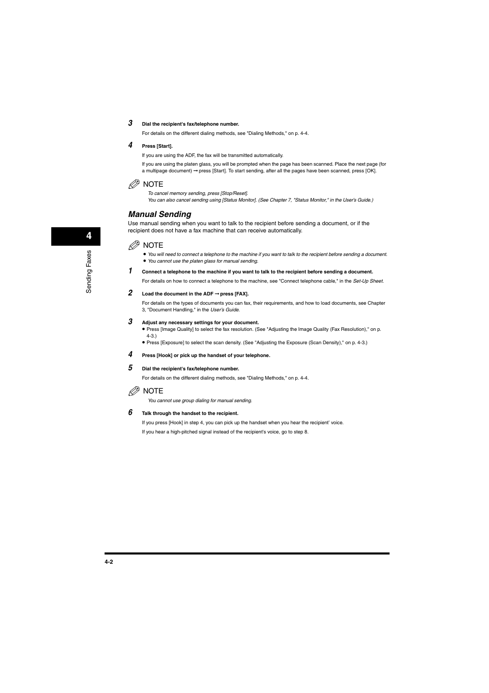 Manual sending, Manual sending -2 | Canon MF5770 User Manual | Page 22 / 68