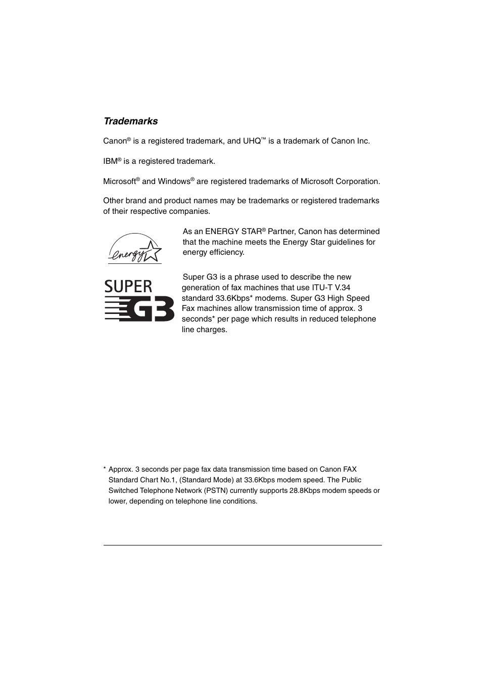 Trademarks | Canon MF5770 User Manual | Page 4 / 68