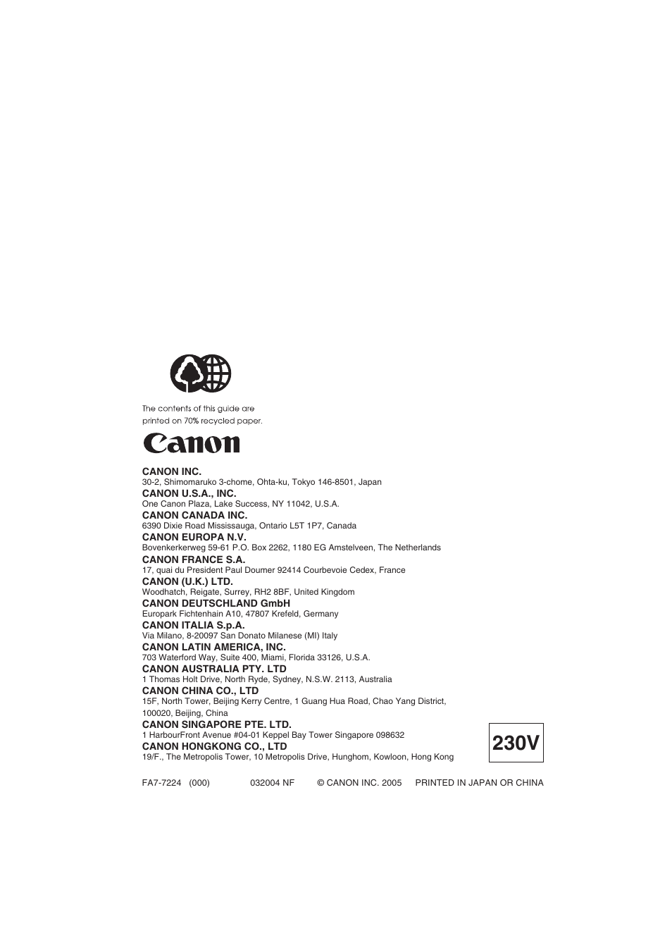 230v | Canon MF5770 User Manual | Page 68 / 68