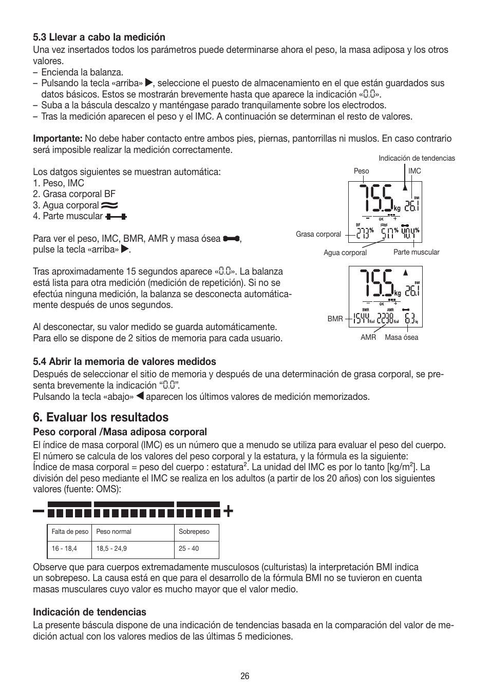 Evaluar los resultados | Beurer BF 54 User Manual | Page 26 / 60