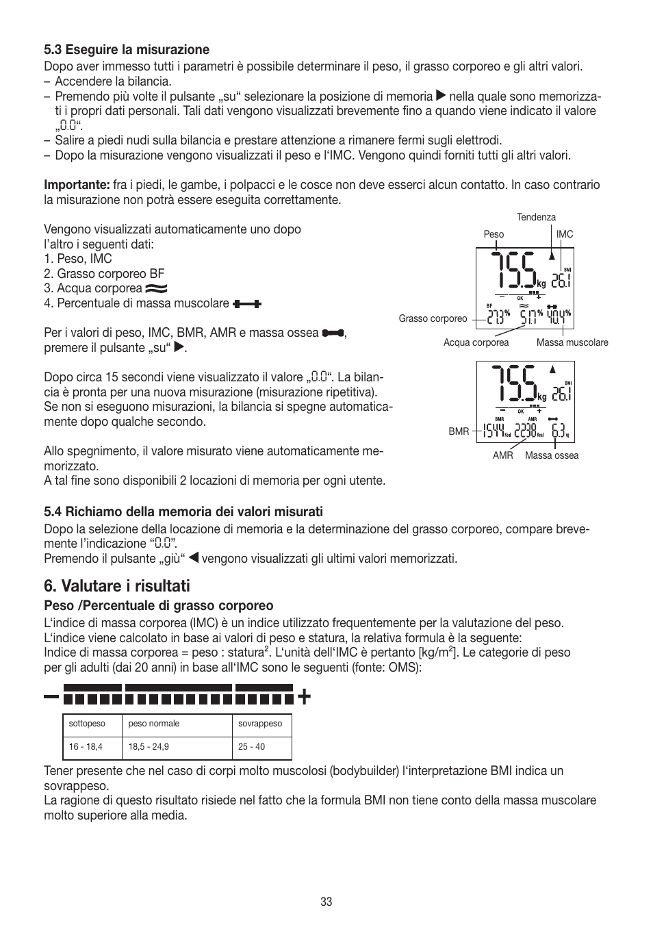 Valutare i risultati | Beurer BF 54 User Manual | Page 33 / 60