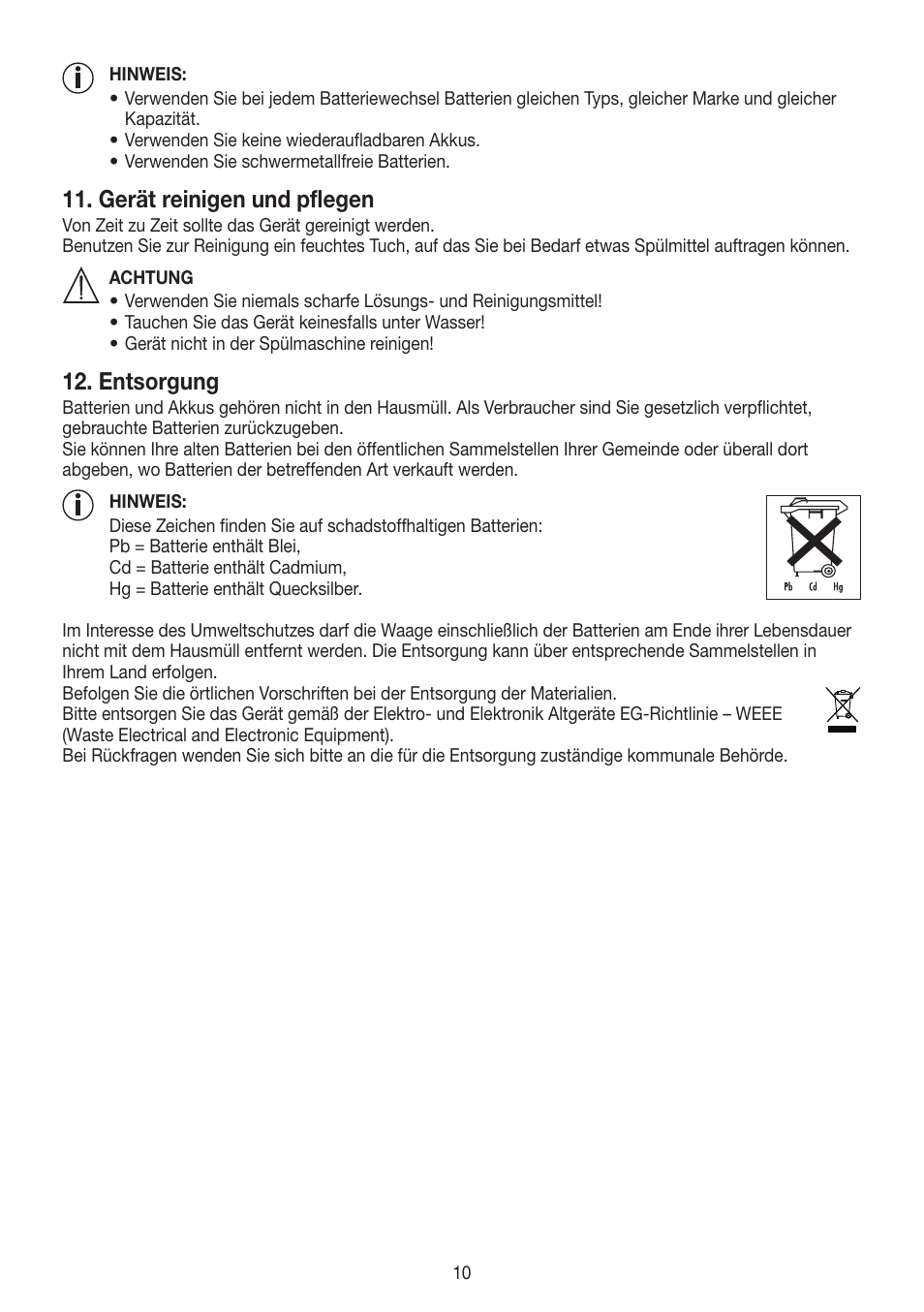 Gerät reinigen und pflegen, Entsorgung | Beurer BF 700 User Manual | Page 10 / 80