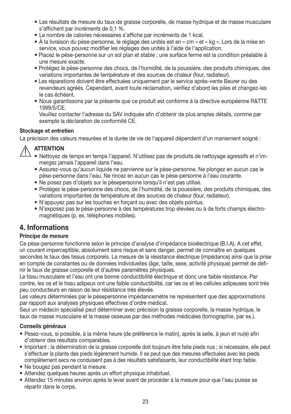 Informations | Beurer BF 700 User Manual | Page 23 / 80