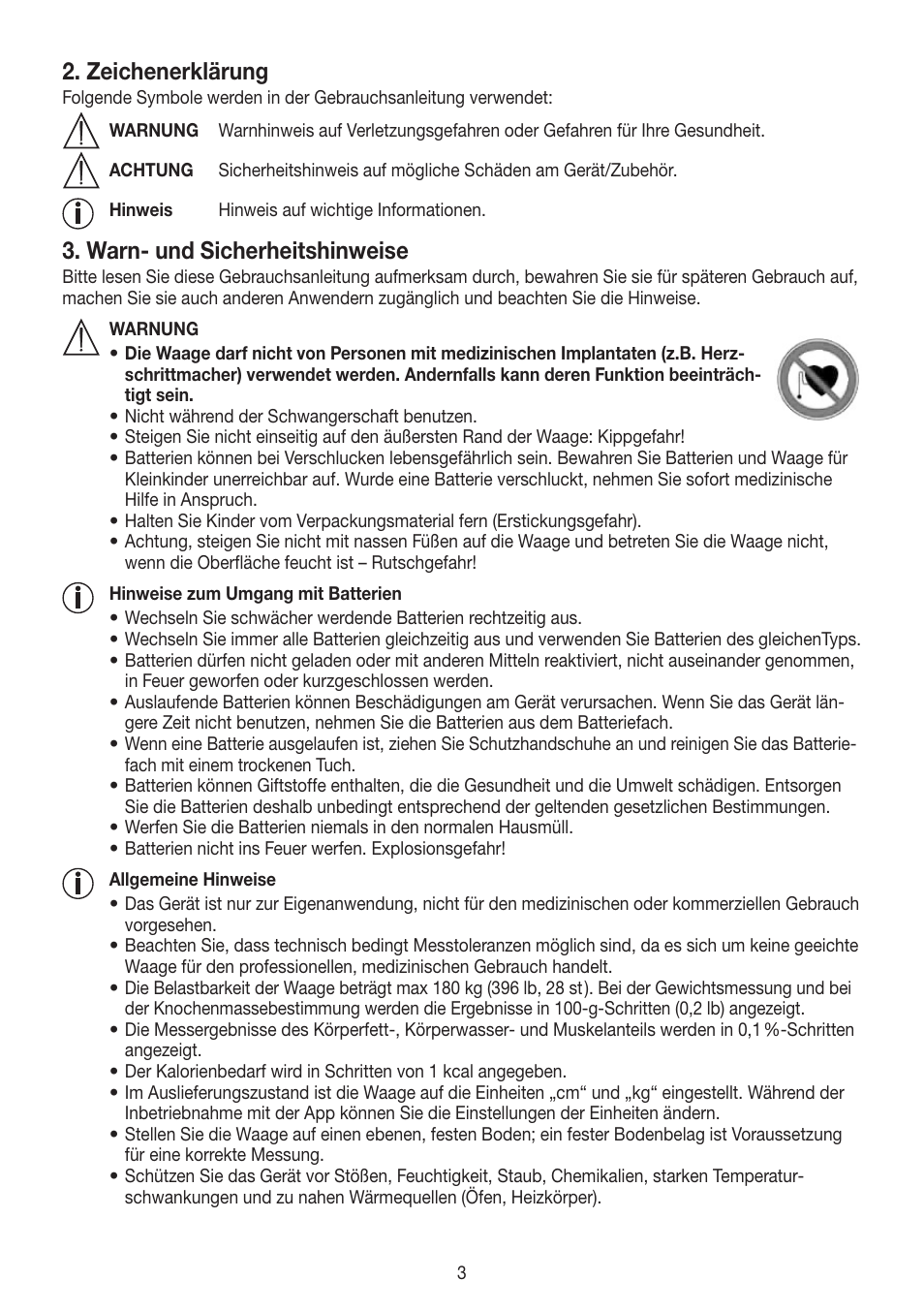 Zeichenerklärung, Warn- und sicherheitshinweise | Beurer BF 700 User Manual | Page 3 / 80