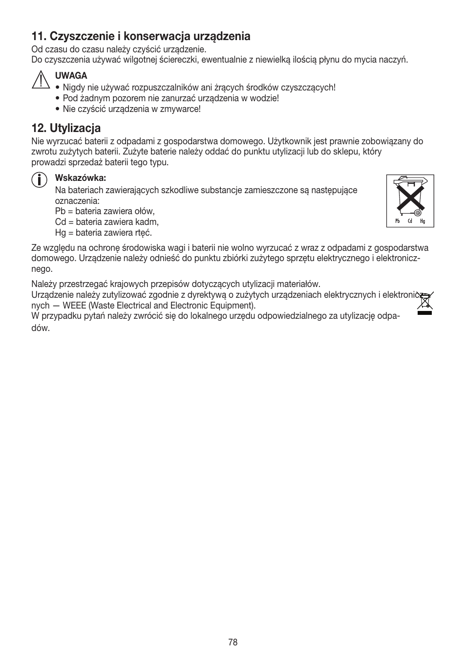 Czyszczenie i konserwacja urządzenia, Utylizacja | Beurer BF 700 User Manual | Page 78 / 80