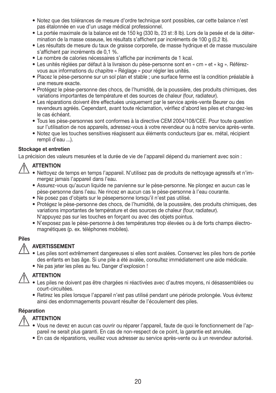 Beurer BF 750 User Manual | Page 20 / 68