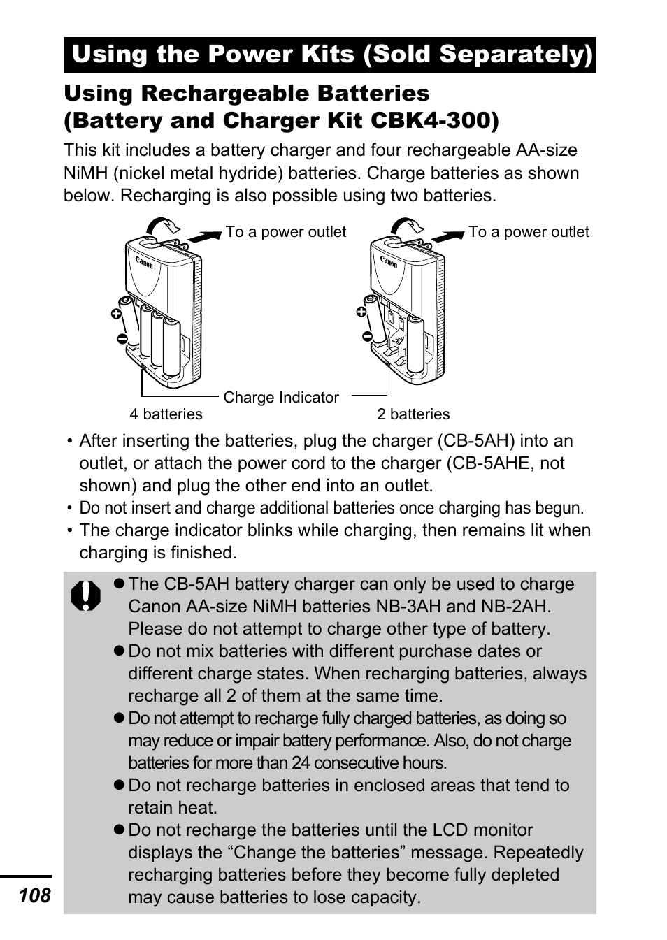 Using the power kits (sold separately) | Canon A700 User Manual | Page 110 / 140