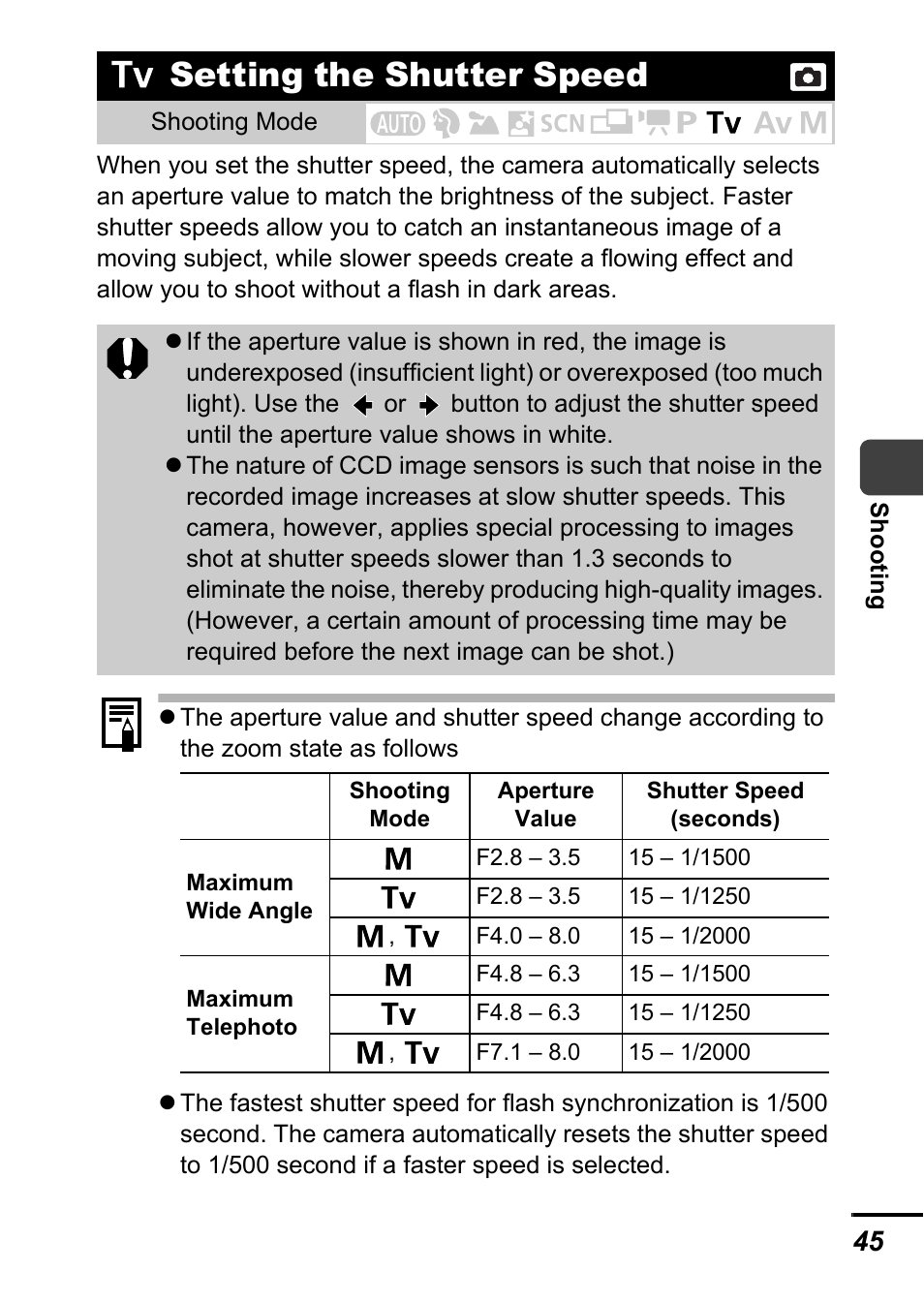 Setting the shutter speed, P. 45) | Canon A700 User Manual | Page 47 / 140