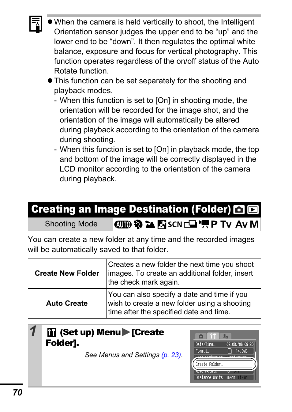 Creating an image destination (folder), P. 70) | Canon A700 User Manual | Page 72 / 140