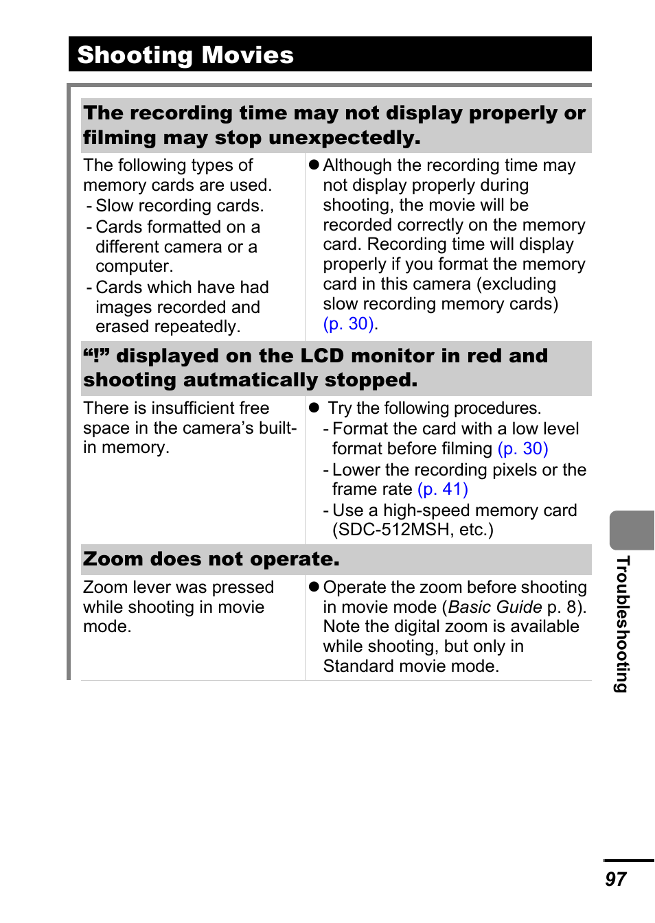 Shooting movies | Canon A700 User Manual | Page 99 / 140