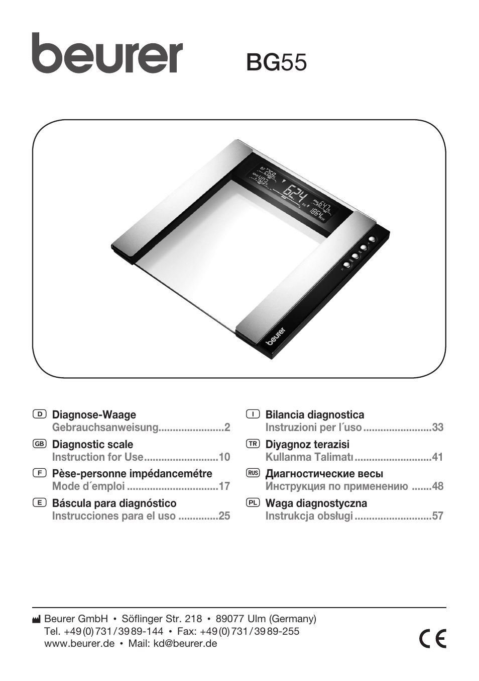 Beurer BG 55 User Manual | 64 pages