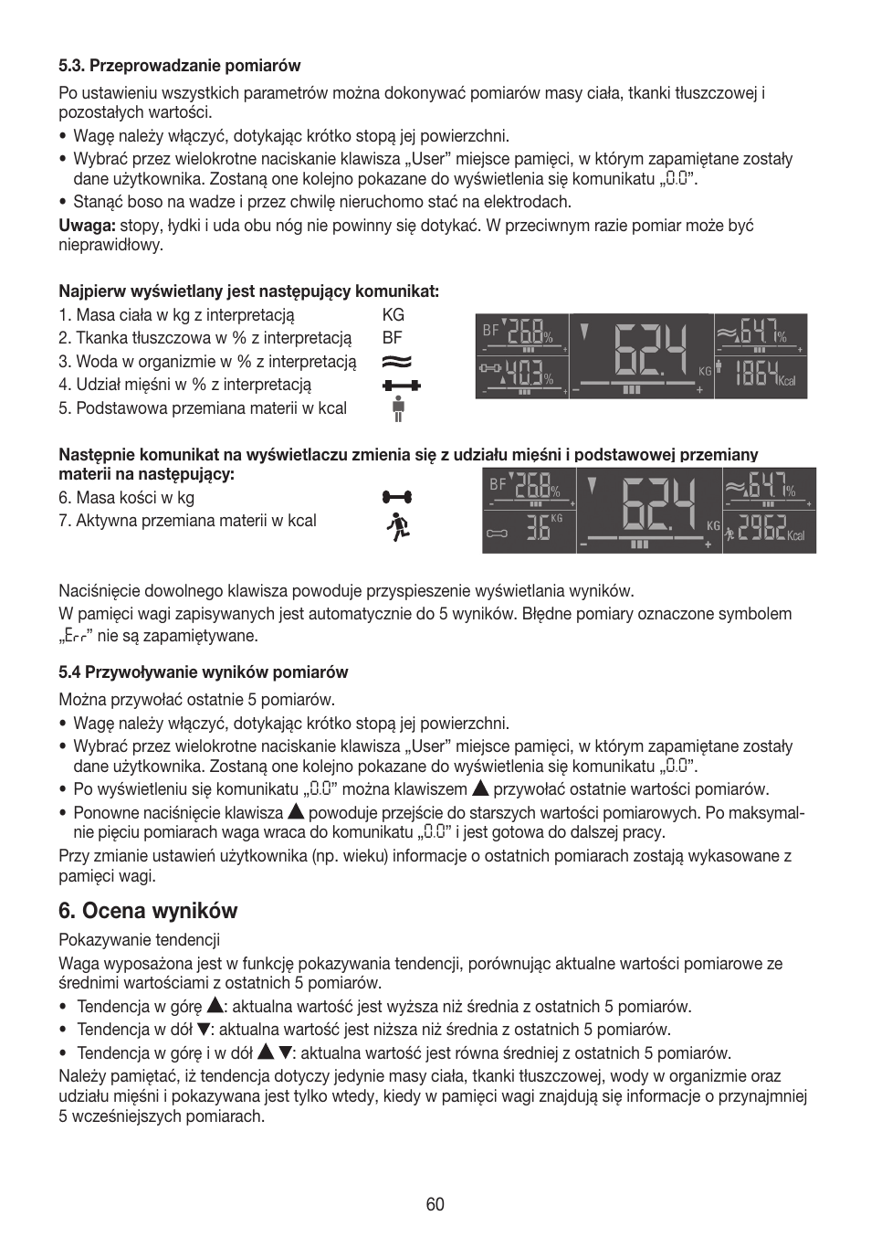 Ocena wyników | Beurer BG 55 User Manual | Page 60 / 64