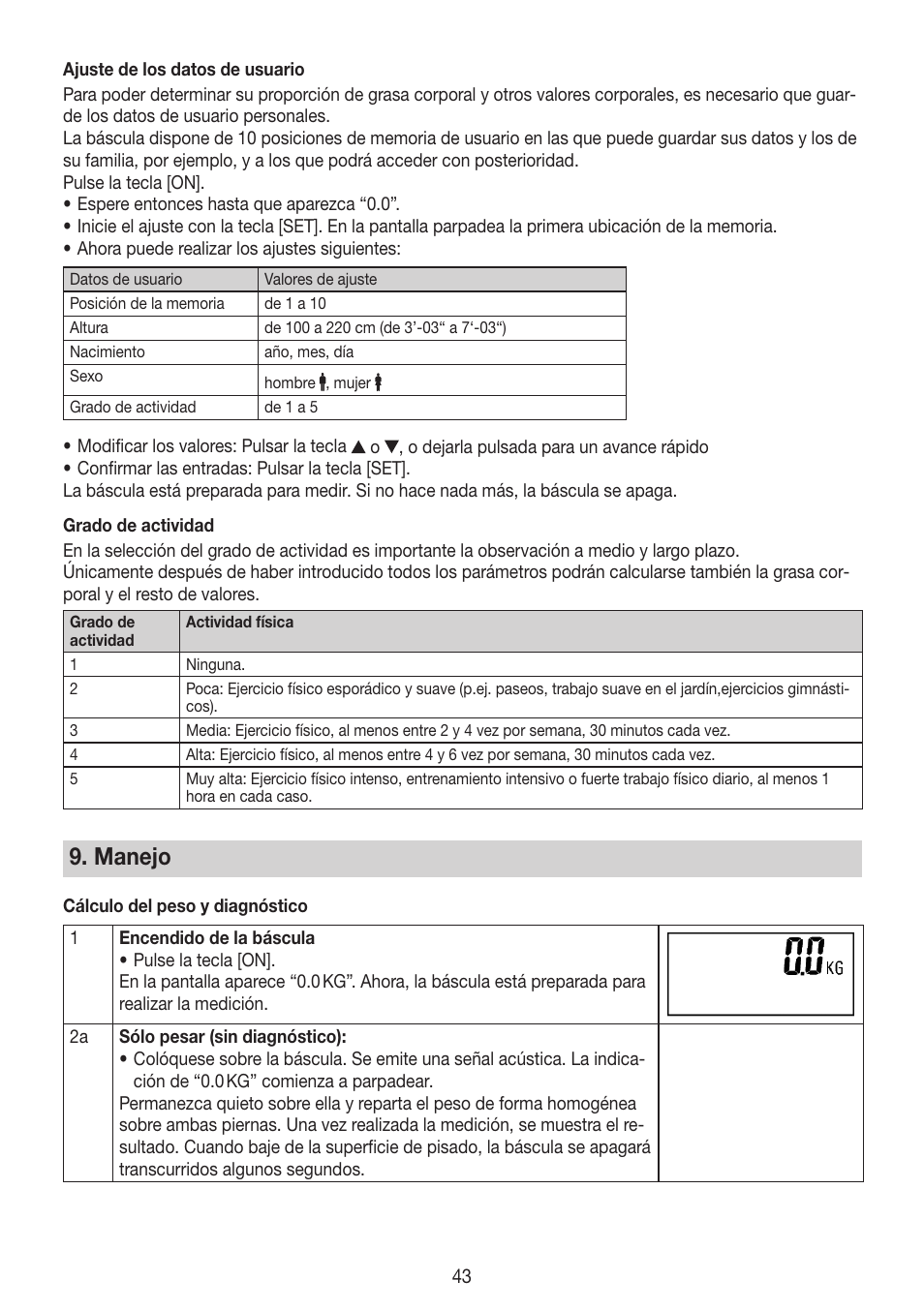 Manejo | Beurer BG 64 User Manual | Page 43 / 100