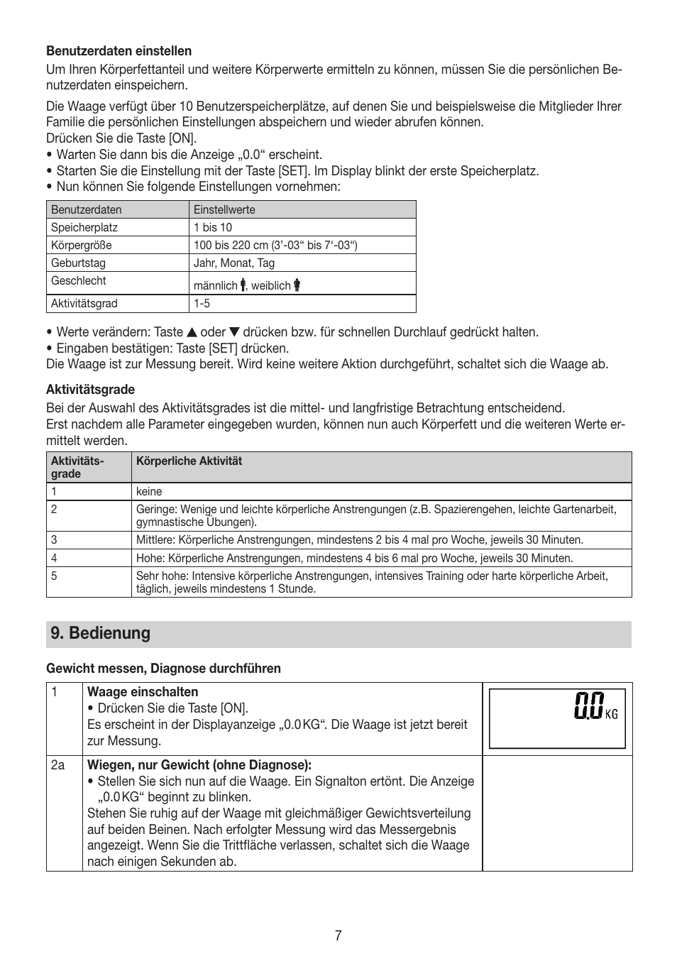 Bedienung | Beurer BG 64 User Manual | Page 7 / 100