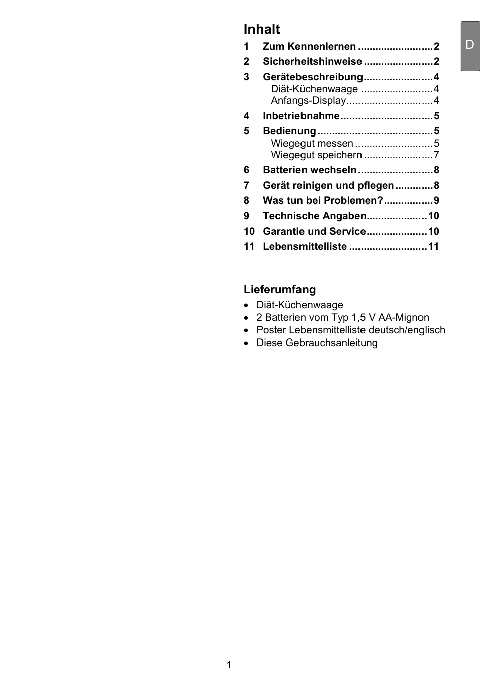 Inhalt | Beurer DS 81 User Manual | Page 3 / 104