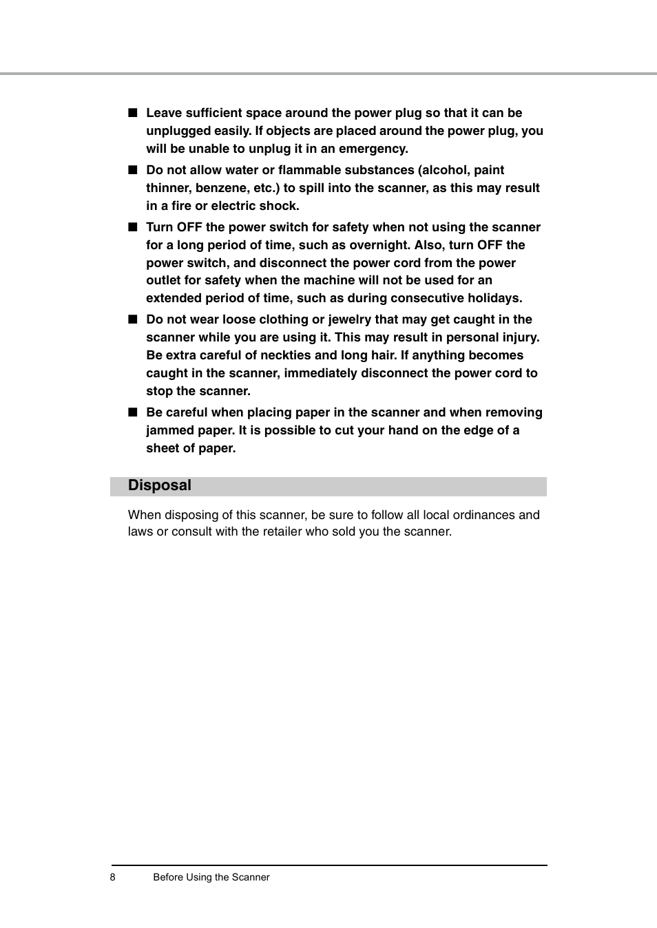 Disposal | Canon DR-6010C User Manual | Page 12 / 61