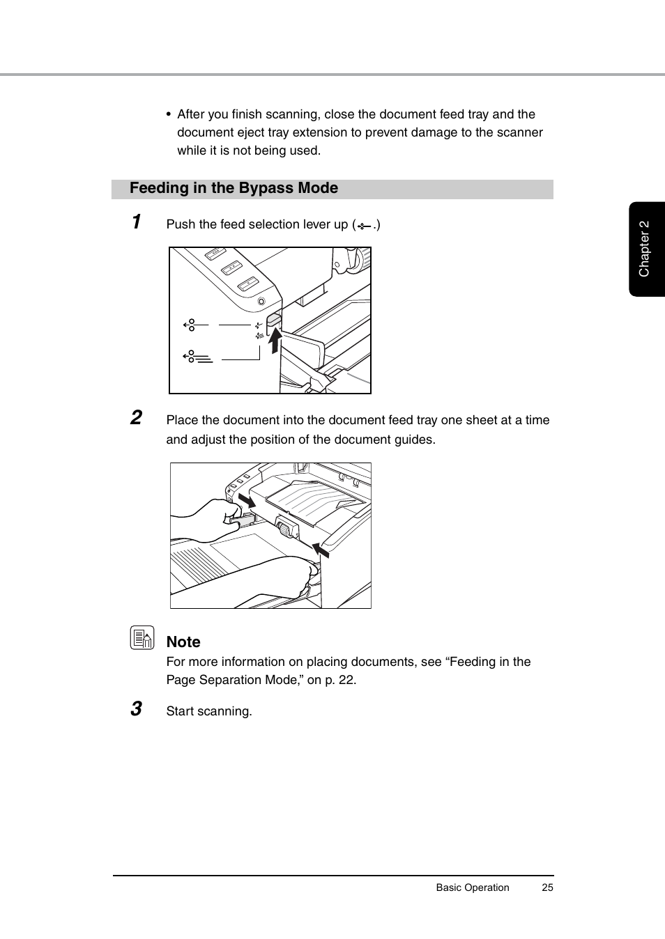 Feeding in the bypass mode, See p. 25.) | Canon DR-6010C User Manual | Page 29 / 61