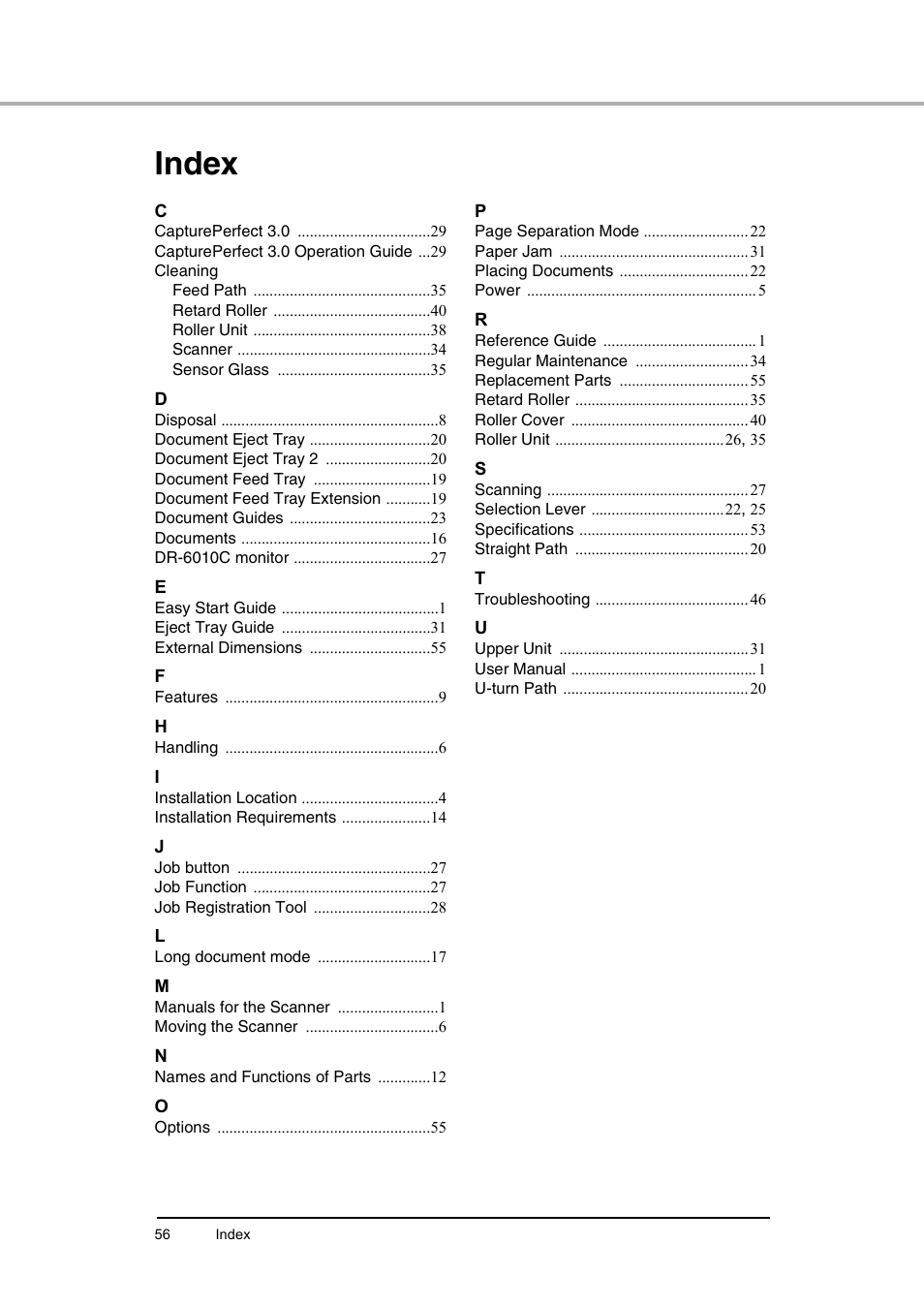 Index | Canon DR-6010C User Manual | Page 60 / 61