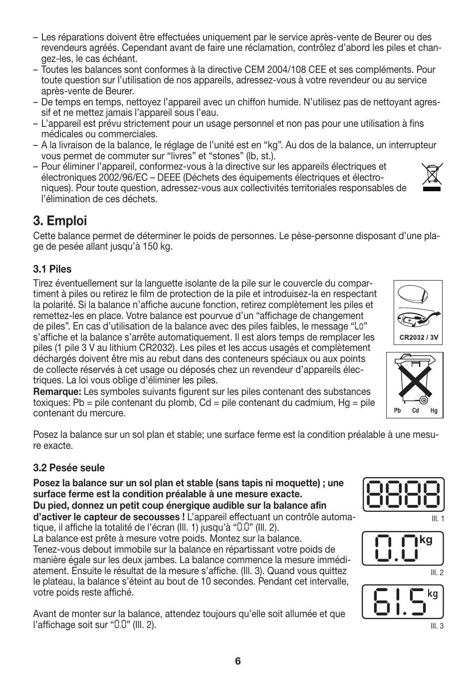 Emploi | Beurer GS 27 User Manual | Page 6 / 20