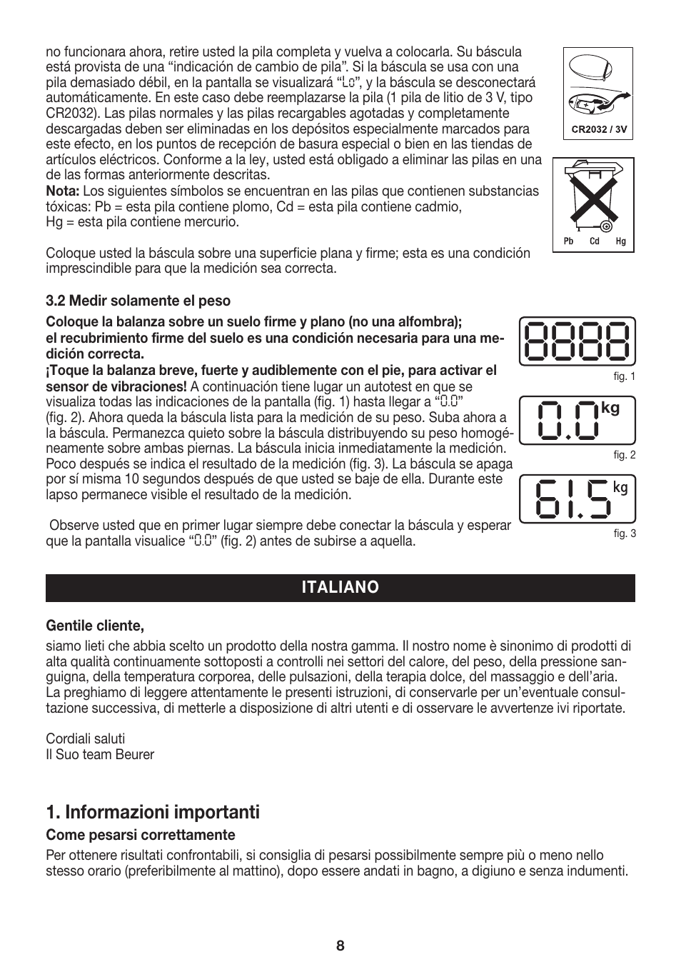 Informazioni importanti | Beurer GS 27 User Manual | Page 8 / 20