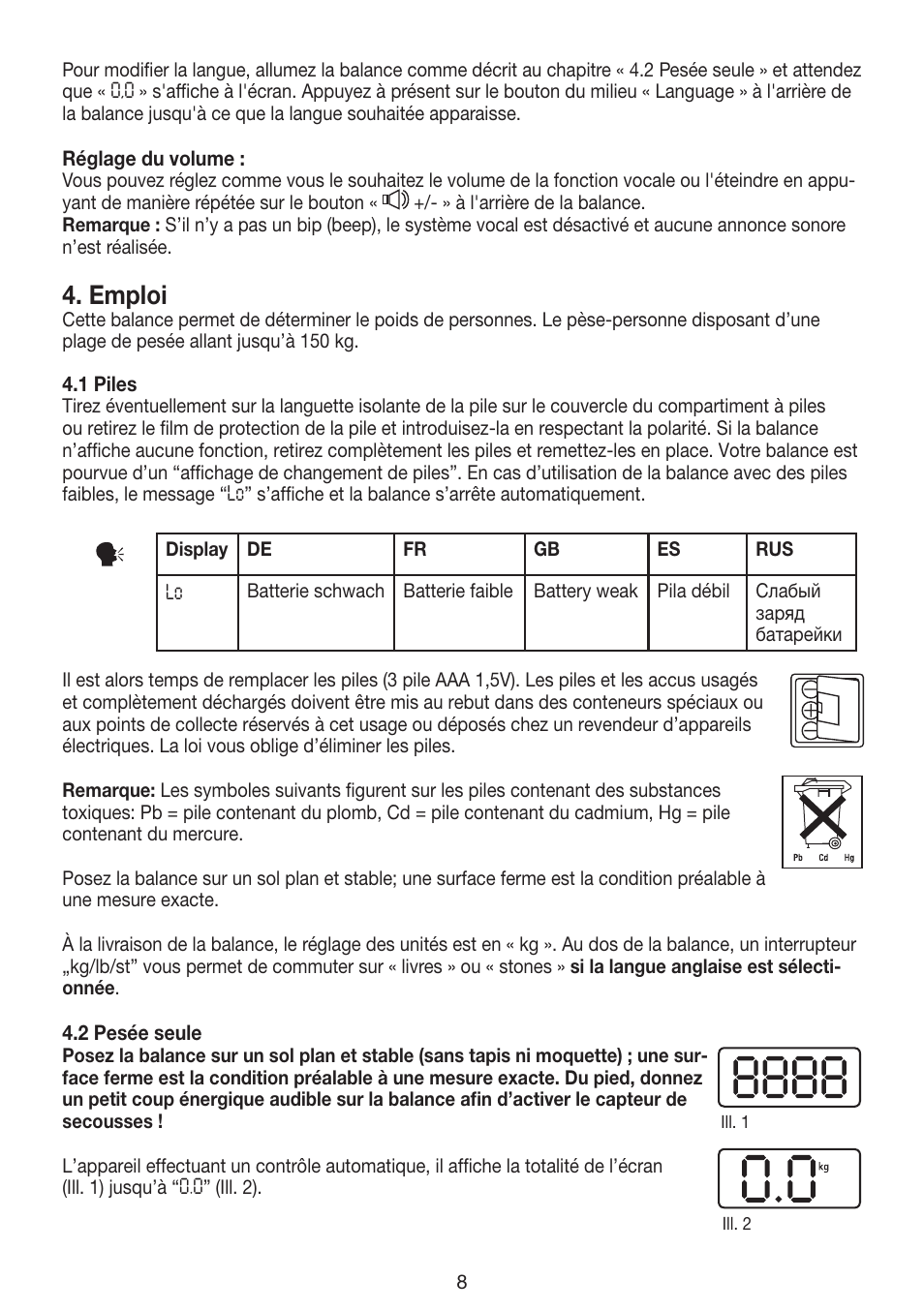 Emploi | Beurer GS 39 User Manual | Page 8 / 24