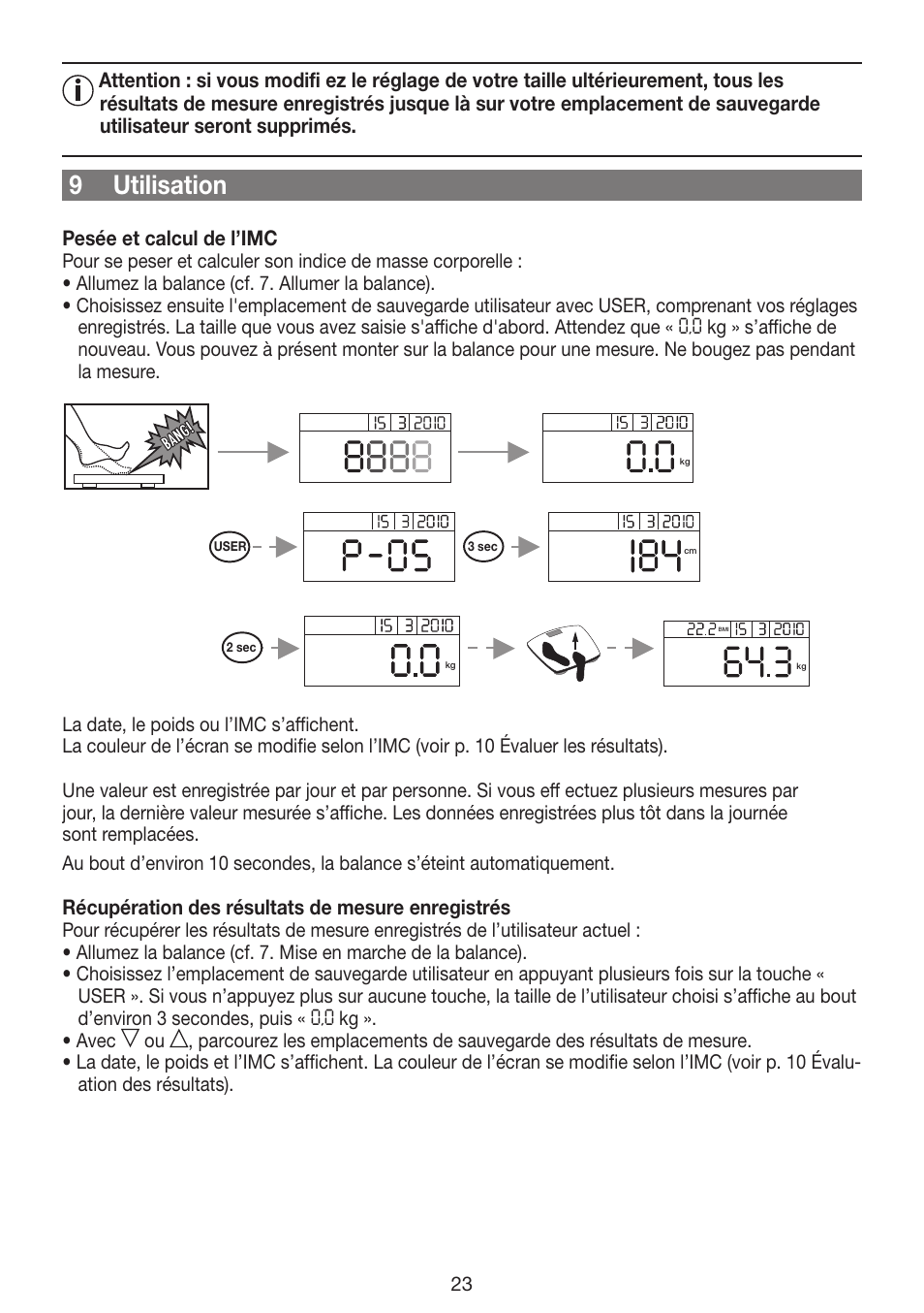 9 utilisation | Beurer GS 42 User Manual | Page 23 / 68