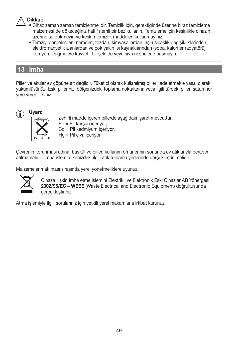 13 imha | Beurer GS 42 User Manual | Page 49 / 68