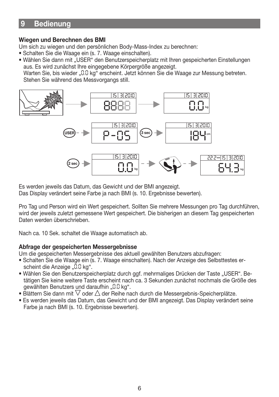 9 bedienung | Beurer GS 42 User Manual | Page 6 / 68