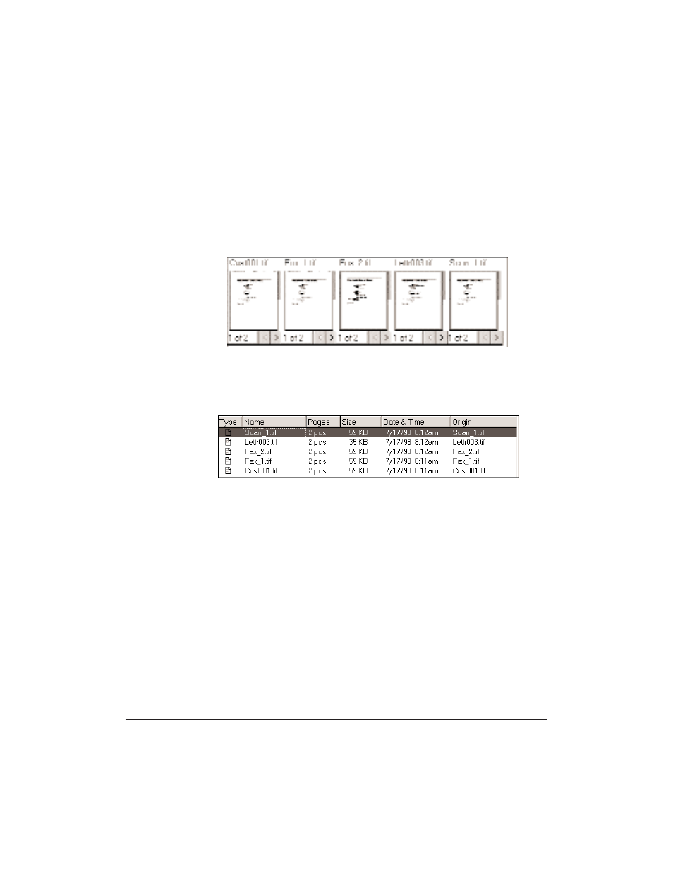 Selecting a document in document view, Selecting a document in list view | Canon C3500 User Manual | Page 174 / 304