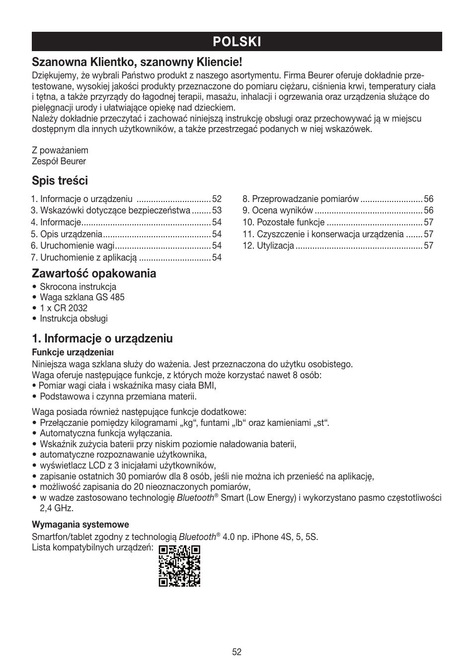 Beurer GS 485 User Manual | Page 52 / 60