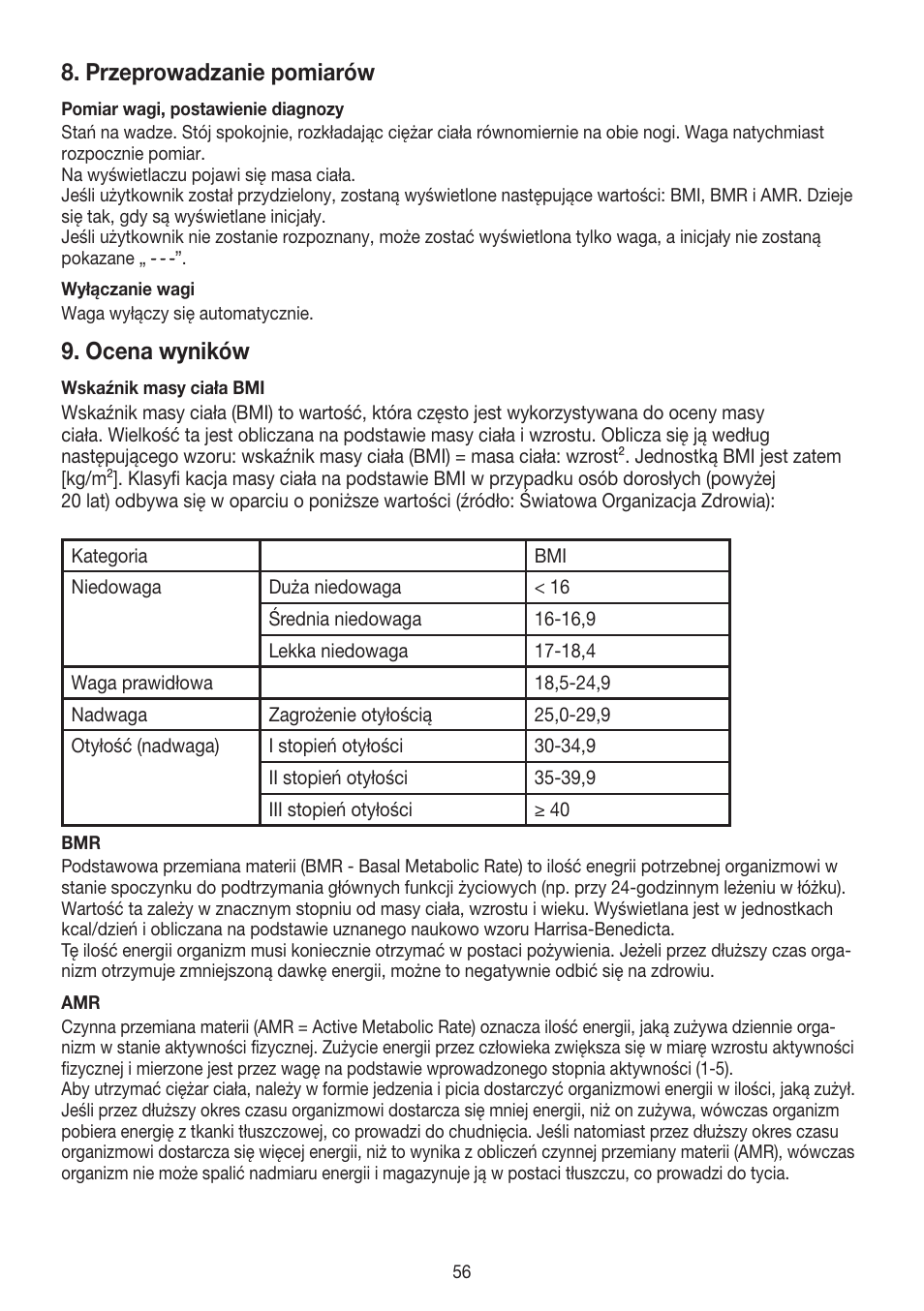 Przeprowadzanie pomiarów, Ocena wyników | Beurer GS 485 User Manual | Page 56 / 60