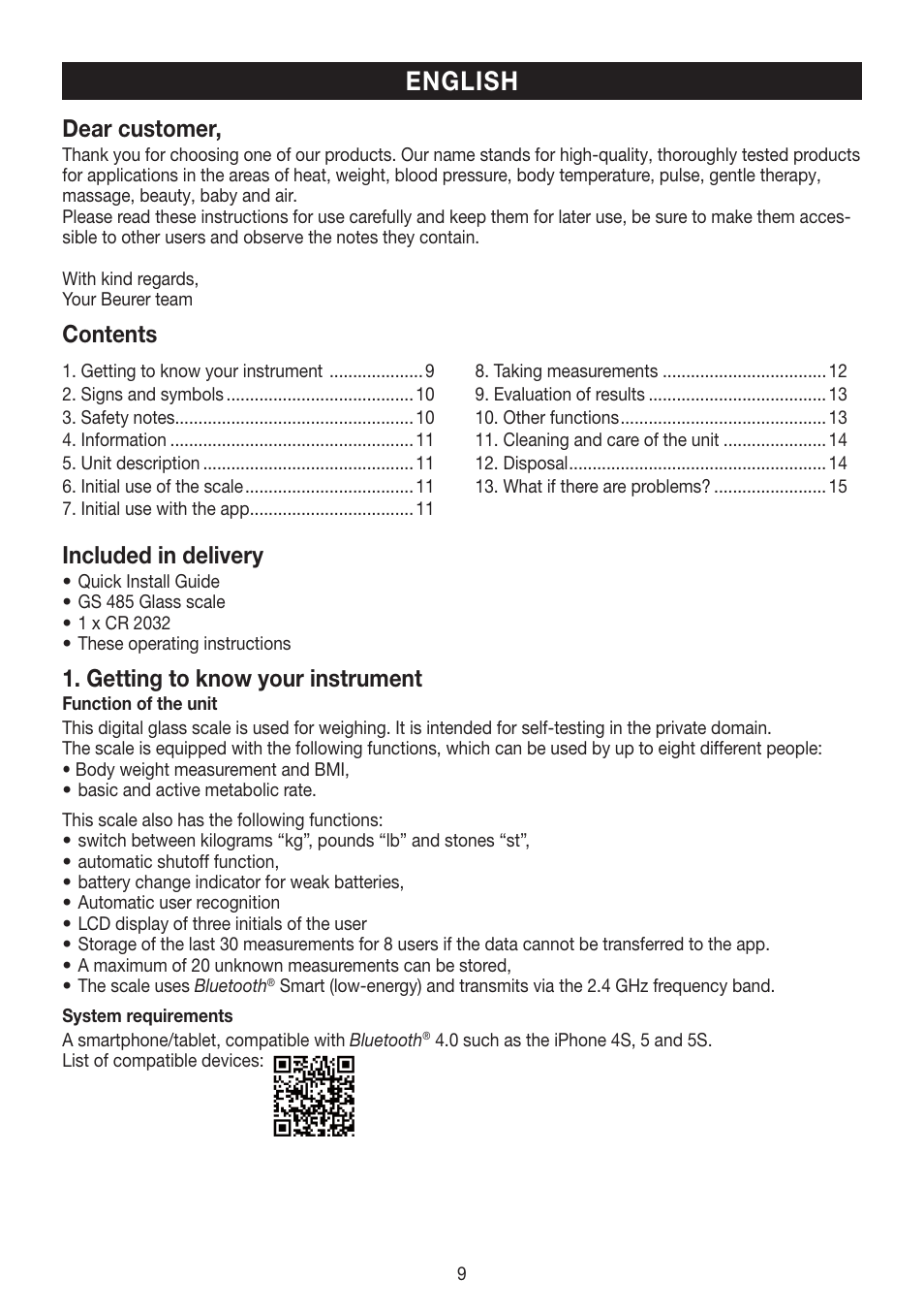 Beurer GS 485 User Manual | Page 9 / 60