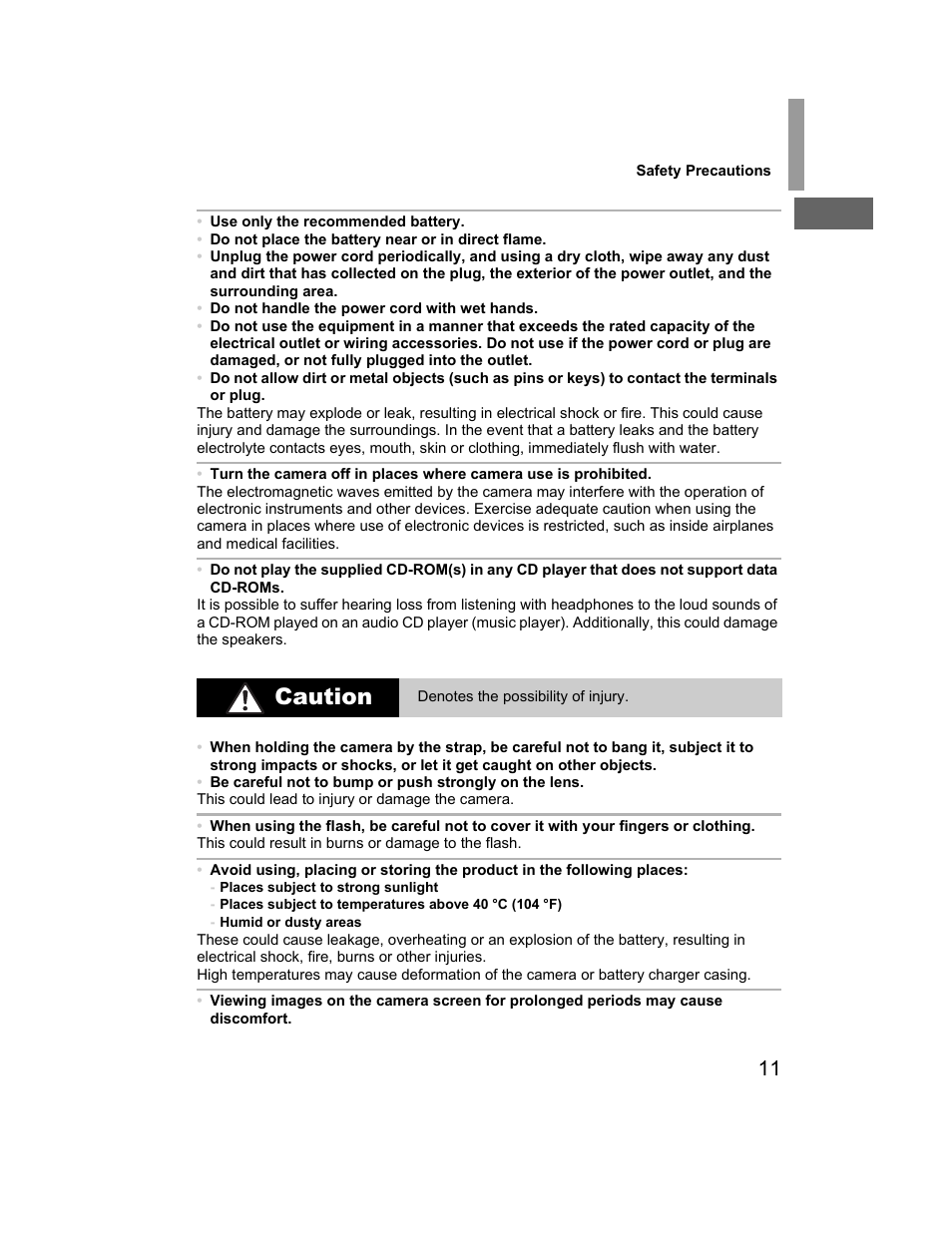 Caution | Canon 510 HS User Manual | Page 11 / 220