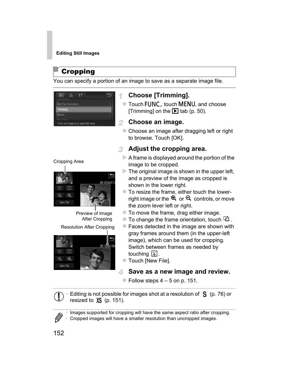 Cropping | Canon 510 HS User Manual | Page 152 / 220