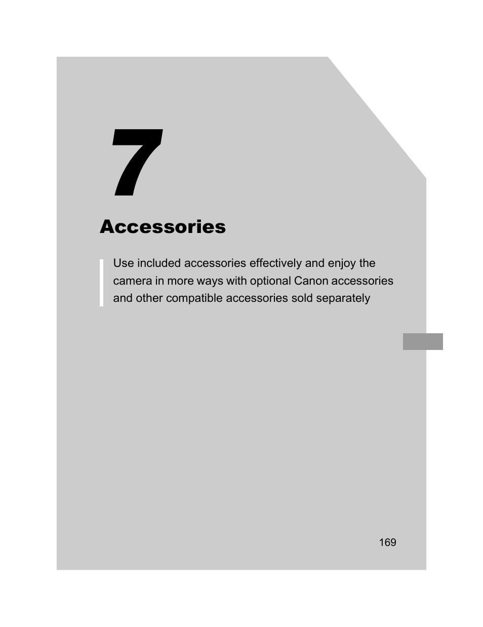 7 accessories, Accessories | Canon 510 HS User Manual | Page 169 / 220