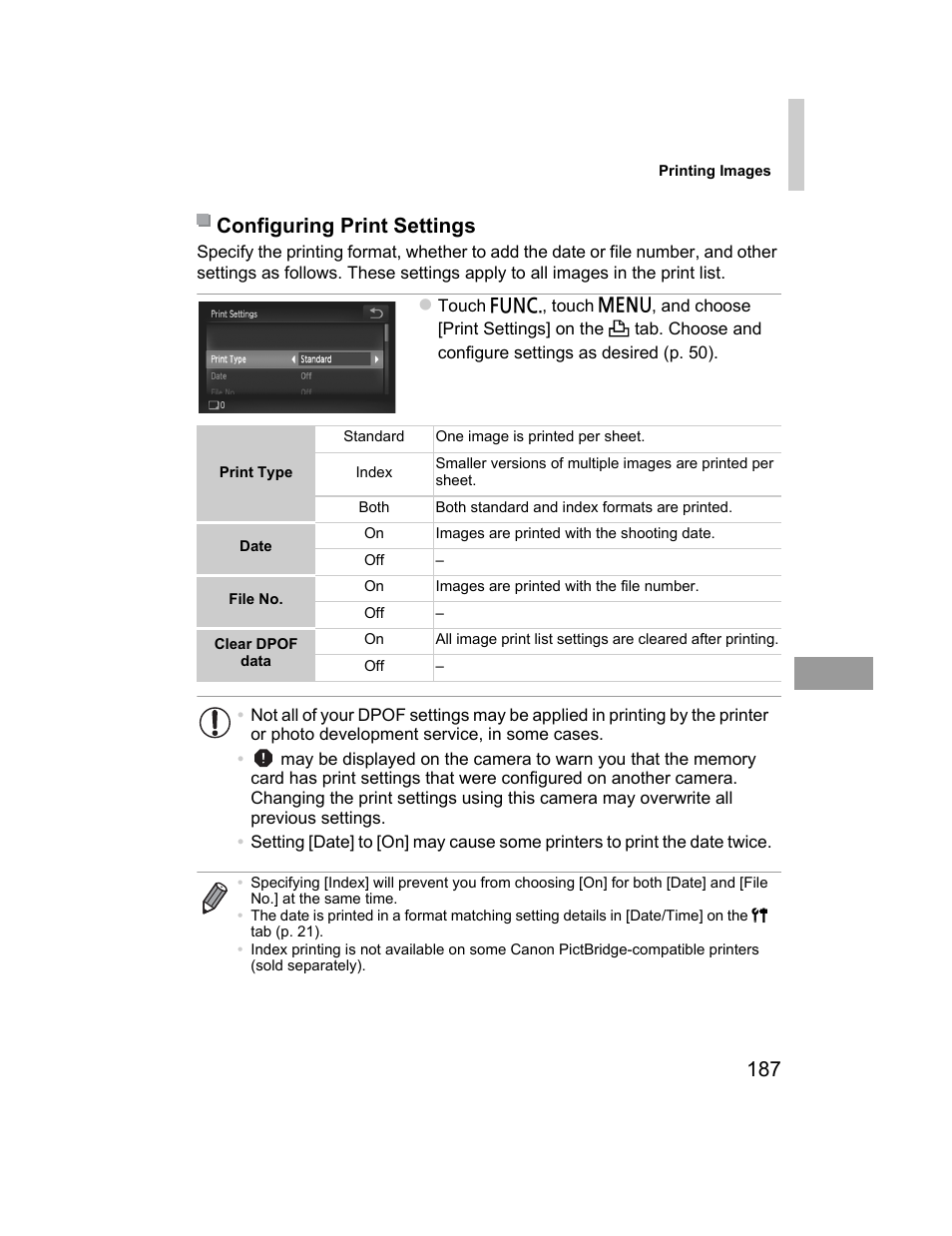 Configuring print settings | Canon 510 HS User Manual | Page 187 / 220