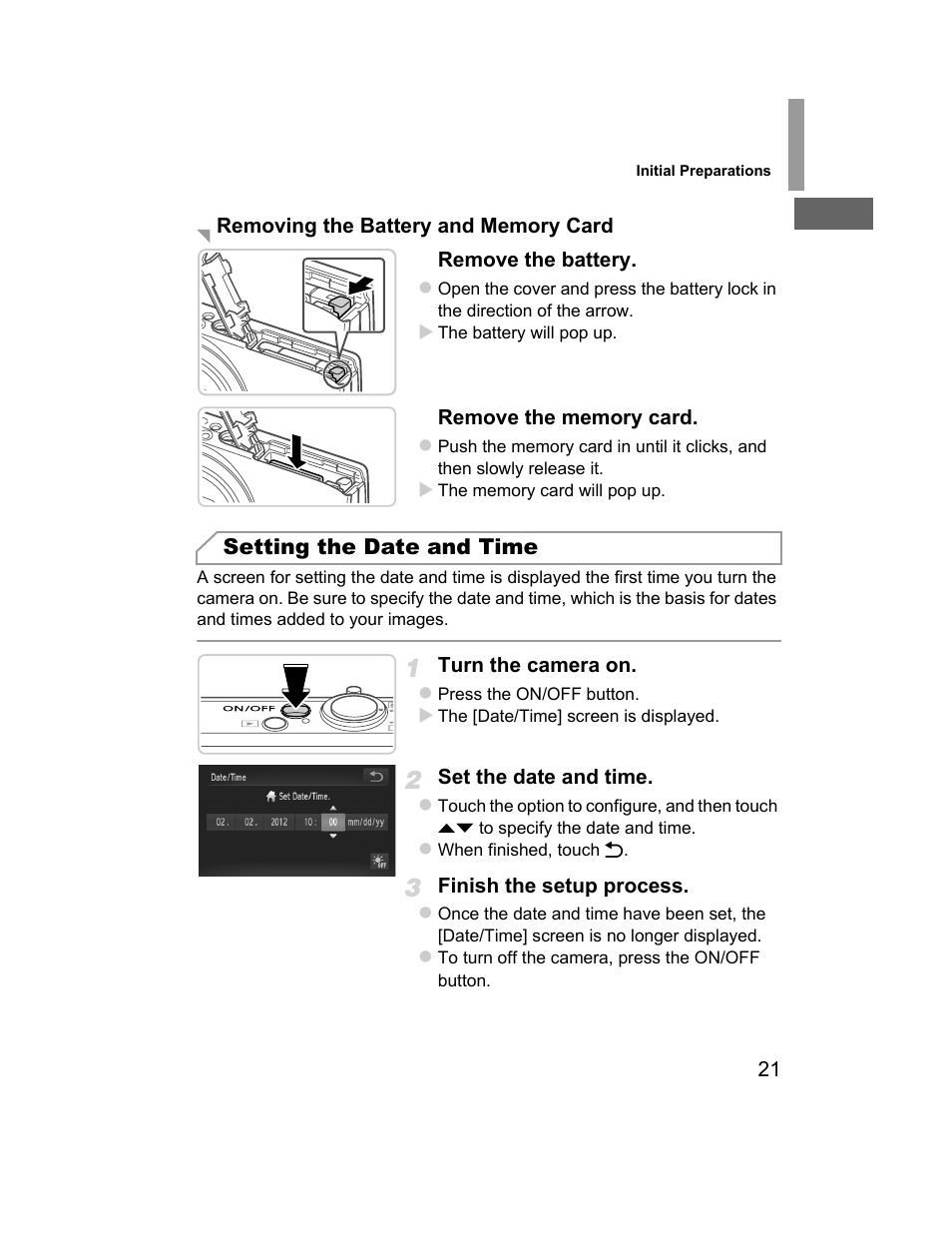 Setting the date and time | Canon 510 HS User Manual | Page 21 / 220