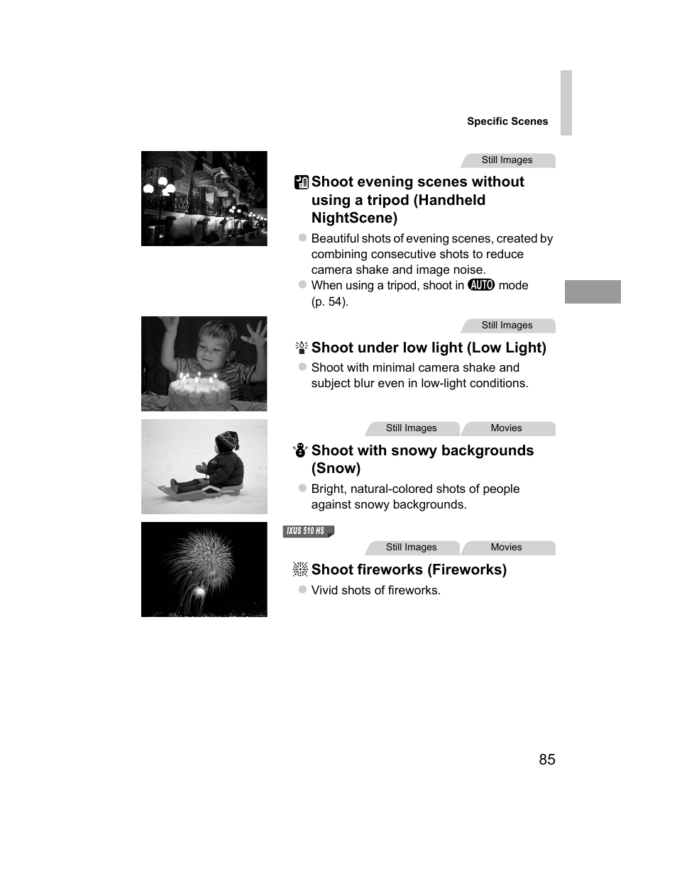 P. 85) | Canon 510 HS User Manual | Page 85 / 220