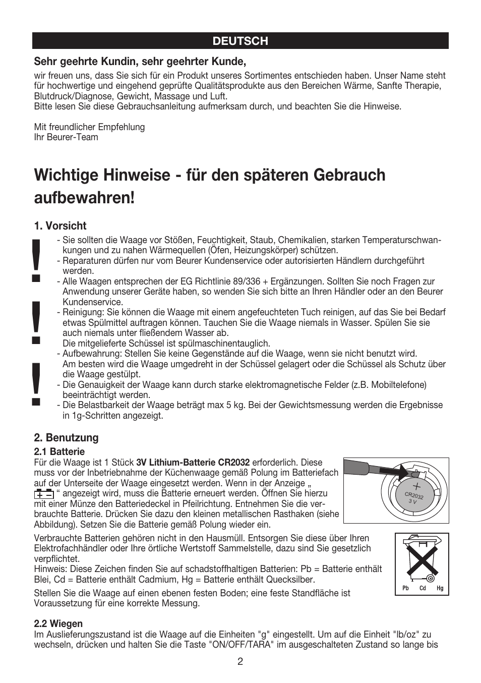 Beurer KS 32 User Manual | Page 2 / 16